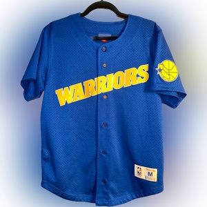 Super Rare Mitchell & Ness Golden State Warriors Baseball Jersey